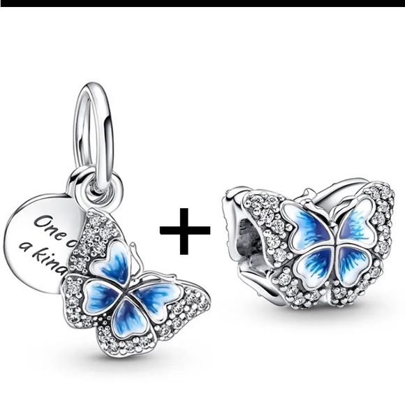 🦋💙BLUE BUTTERFLY DANGLE & SPARKLING CHARM SET💙🦋SPECIAL OFFER AVAILABLE BELOW - Picture 12 of 12